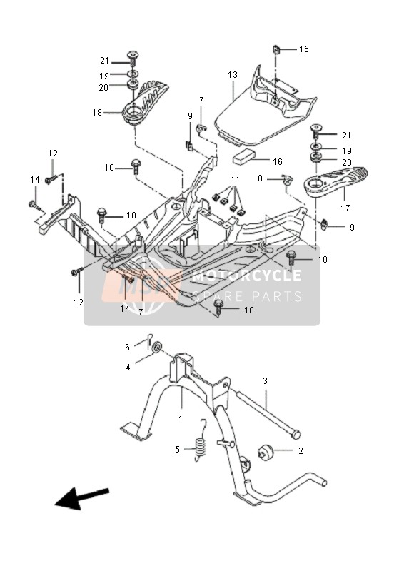 Yamaha CW50N BWS 2010 Supporter & Repose Pieds pour un 2010 Yamaha CW50N BWS